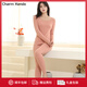 Charm Kendo羊絨蠶絲保暖內衣女套裝冬季加厚加絨秋衣秋褲無(wú)痕貼身內穿打底衫 瑪瑙紅 L 送女友送老婆 (100-120斤)