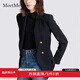MeetMetro瑪依爾2025秋季新款黑色西裝外套女時尚休閑職業(yè)氣質(zhì)西服 黑色【現(xiàn)貨閃電發(fā)】 XL