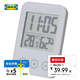宜家（IKEA）SLATTIS斯洛緹電子鐘帶濕度計溫度計白色多功能鐘表簡(jiǎn)約 帶濕度計/溫度計白色8x12cm