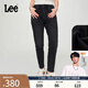 Lee【張凌赫代言】413標準高腰小直腳磨毛顯瘦黑色女牛仔褲休閑潮 黑色 27