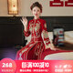 枝己絲絨秀禾服新娘婚紗2025新款結婚禮服中式嫁衣古裝敬酒服婚服 絲絨1111 L