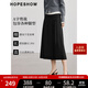 紅袖超好看精致學(xué)院風(fēng)半身裙冬季2024新款女裝拼接中腰A字顯瘦百褶裙 黑3050 M