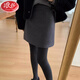 浪莎（LangSha）毛呢半身裙松緊高腰顯瘦A字半裙百搭秋冬學(xué)生百搭短裙子 深灰色 L 建議103-118斤