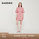 SANDRO女裝法式優(yōu)雅假兩件紅色花呢短款連衣裙SFPRO02843 紅色(尺碼偏小，建議拍大1碼) S