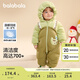 巴拉巴拉（BALABALA）童裝嬰兒連體衣假兩件連體羽絨服寶寶衣服冬加厚男童女童兒童 黃綠41122-白鴨絨 90cm