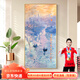 旭緣 莫奈日出風(fēng)景手繪油畫(huà)玄關(guān)裝飾畫(huà)餐廳臥室走廊過(guò)道肌理掛畫(huà)大芬 A款莫奈日出-金色鋁邊框 70*140