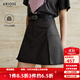 艾諾絲雅詩(shī)【商場(chǎng)同款】2025秋季新品百搭工裝高腰簡(jiǎn)約A字半身裙40713533 石墨灰 M