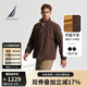諾帝卡（NAUTICA）【大促爆款】男裝秋冬新款防輕濺水雙面穿立領(lǐng)厚外套棉服男JO4309 橡皮棕20M L