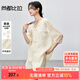 尚都比拉夏季新中式盤(pán)扣刺繡襯衫吊帶內搭休閑闊腿短褲套裝女 云霜 L 