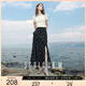 三彩2025夏季新款碎花半身裙荷葉邊開叉魚尾裙浪漫長(zhǎng)裙M