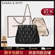 CharisKitty小c&k鏈條單肩包包女包2025年新款大容量通托特包斜挎包生日禮物 CK女包-黑色【送女友老婆女生禮物走心】