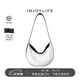 INJOYLIFE香蕉船包 | 慵懶成癮 |大號軟皮托特包大容量單肩斜挎包 黑白色