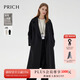 PRICH【羊毛+羊絨】法式氣質(zhì)雙面呢羊絨大衣冬新款帶腰帶外套 19黑色 S 160