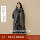 茵曼可拆圍巾雙面呢大衣2025冬季女裝新款長(zhǎng)保暖毛呢外套 雅典灰 M