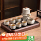 瓷牌茗茶具觀(guān)山自動(dòng)茶具整套汝窯泡茶器全套家用禮品功夫茶具排水茶盤(pán)套裝 《水墨觀(guān)山》自動(dòng)茶具六杯+茶盤(pán)