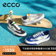 愛步（ECCO）七夕禮物休閑鞋 25夏季厚底板鞋軟底簡約撞色男鞋 街頭球鞋539804 白色/黑色/鴿子灰53980461195 44