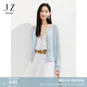 玖姿·安娜蔻文藝清新流蘇系帶亞麻針織開衫女2025春季新款 淺藍 M