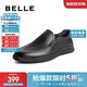 百麗BELLE牛皮革男商務(wù)休閑皮鞋18029AM1 黑色3  41