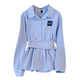 燕潯2025秋冬季新款大碼設計感長(cháng)袖襯衫女微胖mm時(shí)尚收腰顯瘦洋氣上衣 藍色 L -105-115斤