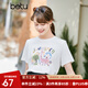 betu百圖女裝休閑趣味印花寬松藝術(shù)感短袖T恤女2203T21 米白 M