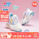 特步（XTEP）兒童休閑鞋翅膀女童小童革面旋轉扣運動(dòng)鞋 帆白/雪青紫 31