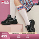 FILA斐樂(lè)SOFIA魚(yú)刺鞋女鞋跑步鞋復(fù)古老爹鞋女增高鞋休閑鞋 黑-BK 36.5