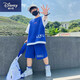 迪士尼（Disney）男童夏季套裝2024新款中大童帥氣運動(dòng)球服韓版男孩短袖速干兩件套 love藍色兩件套 110 夏季 吸汗透氣