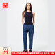 優(yōu)衣庫開(kāi)業(yè)價(jià)女裝棉質(zhì)牛仔松緊九分褲/水洗產(chǎn)品加長(cháng)款 478210 481413/67海藍色 M