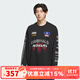 阿迪達斯 （adidas）三葉草男裝 2025秋季新款賽車(chē)風(fēng)棉質(zhì)舒適休閑運動(dòng)寬松長(cháng)袖T恤 KH1199 XL