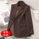 UJR咖色羊毛呢西裝外套女秋冬季2025新款高端氣質(zhì)小個(gè)子休閑加厚西服 A款-咖啡色(西裝)含羊毛26.9 A款 3XL