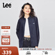 Lee25秋冬新品標(biāo)準(zhǔn)版型翻領(lǐng)刺繡小Logo女長(zhǎng)袖牛仔襯衫 深藍(lán)色  L