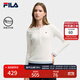 FILA 斐樂(lè )官方女子針織長(cháng)袖衫2025冬新款時(shí)尚經(jīng)典休閑修身亨利衫 云菇白-WT L 170/88A/L