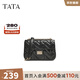 他她（TATA）氣質(zhì)菱格通勤單肩包女包包小方包斜挎包春季新款X3428AX5 黑色 F
