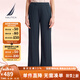 諾帝卡（NAUTICA）【商場(chǎng)同款】女裝春夏新款休閑彈力親膚直筒長(zhǎng)褲女41KO05 淺藏青色40S XL