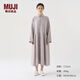 無印良品（MUJI）IDEE 女式 棉麻 提花 連衣裙 多巴胺長裙裙子 女裝秋季 GAC71C3A 淺灰色 均碼(165/88A)