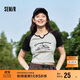 森馬（Semir）短袖T恤女短款緊身小個(gè)子顯瘦2025夏印花插肩袖衣服109325100049
