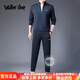 Walker Shop輕奢品牌高檔運(yùn)動(dòng)套裝男秋冬新款男士爸爸裝休閑運(yùn)動(dòng)服兩件套男 深藍(lán) XL 建議121-140斤左右