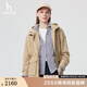 HAZZYS哈吉斯女裝 2025春季新款女士收腰可脫卸帽休閑夾克女ASVSU0CAU01 米色BI M (160/84A 38)