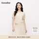 珂萊蒂爾2025年夏季新款優(yōu)雅米色蕾絲小衫女短袖氣質(zhì)設(shè)計(jì)感上衣 淡橙黃 L