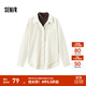 森馬（Semir）長(cháng)袖襯衫女冬季中長(cháng)款假兩件寬松磨毛襯衣通勤溫柔系氣質(zhì)上衣 奶白10501 M