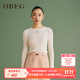 OBEG歐碧倩坑條羊毛針織衫春秋新品鉤花毛衣10481024 白色 M /165/38