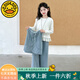 G.DUCKKIDS小黃鴨童裝女童秋裝套裝兒童衣服中大童春秋款牛仔三件套女孩秋裝 打底衫 120 建議110-120cm6-7歲cm