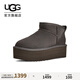 UGG冬季女士經(jīng)典迷你純色厚底保暖休閑短筒雪地靴1135092 CHRC | 炭灰色 37
