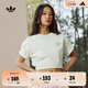 adidas經(jīng)典簡(jiǎn)約純棉運動(dòng)上衣圓領(lǐng)短袖T恤女裝夏季阿迪達斯三葉草 亞麻綠 L