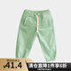 純一良品童裝兒童褲子男童褲子薄款中大童七分褲男孩夏裝寶寶休閑褲潮 淡綠 150 cm