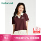 熱風(fēng)（Hotwind）短袖t恤女夏季新款女士假兩件休閑顯瘦高腰短款polo衫 05紅色 M