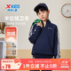 特步（XTEP）兒童高領(lǐng)半開(kāi)襟拉鏈設計冬季密熱絨保暖套頭衛衣 深奧藍 140cm