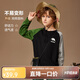 ASK JUNIOR男童長(cháng)袖T恤秋裝兒童印花撞色跑步打底衫 黑色 170