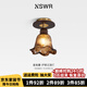 紐思維爾中古風(fēng)創(chuàng)意花朵走廊過(guò)道吸頂燈美拉德風(fēng)復(fù)古入戶玄關(guān)燈護(hù)眼陽(yáng)臺(tái)燈 【花朵燈罩】紅古銅拉絲-23CM 三色變光