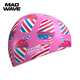 MADWAVE泳帽男女同款硅膠卡通圖案防水防滑內顆粒不勒頭專(zhuān)業(yè)訓練游泳帽 冰淇凌（加大一碼）